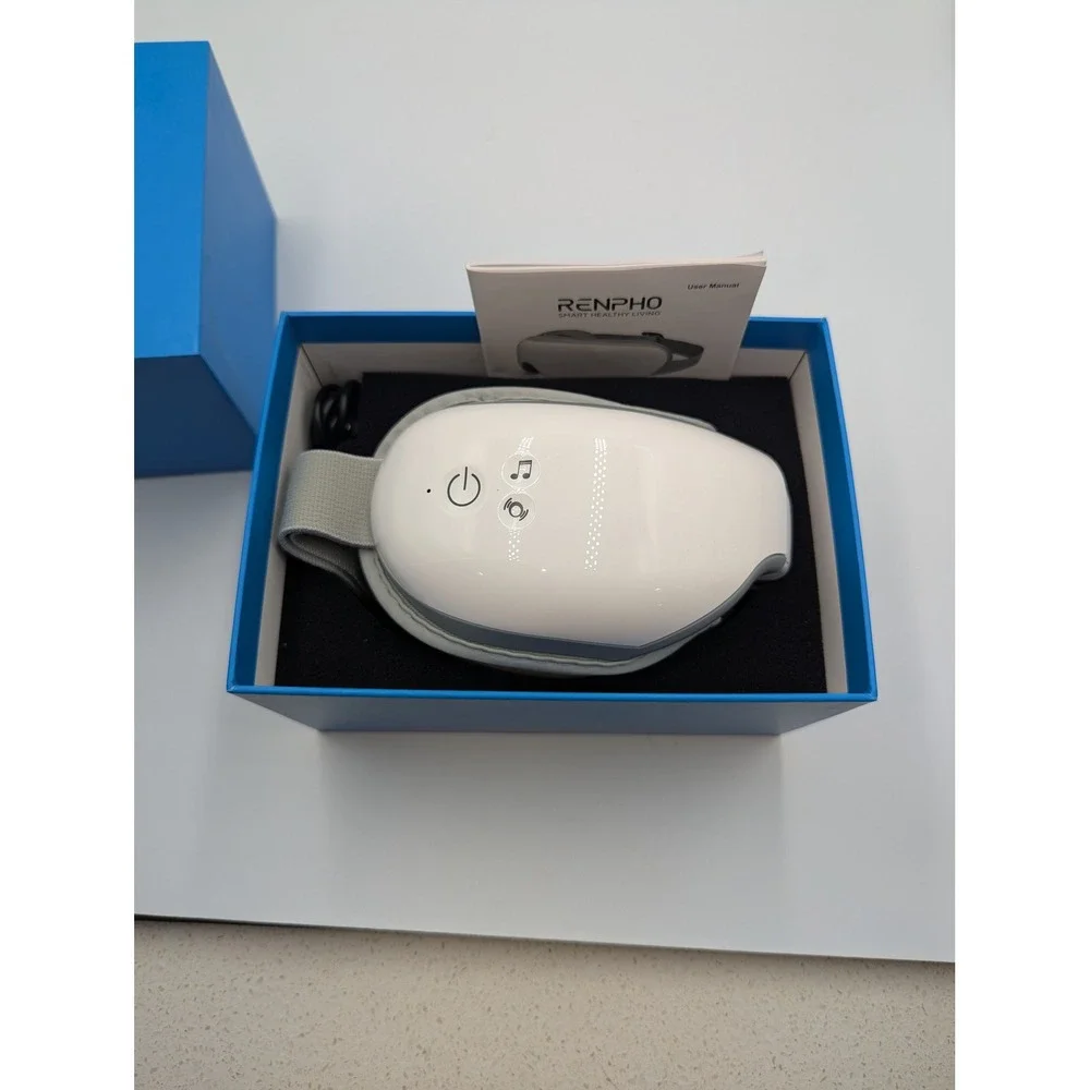 RENPHO Eye Massager White RF-EM001 Heat Vibration Music OS